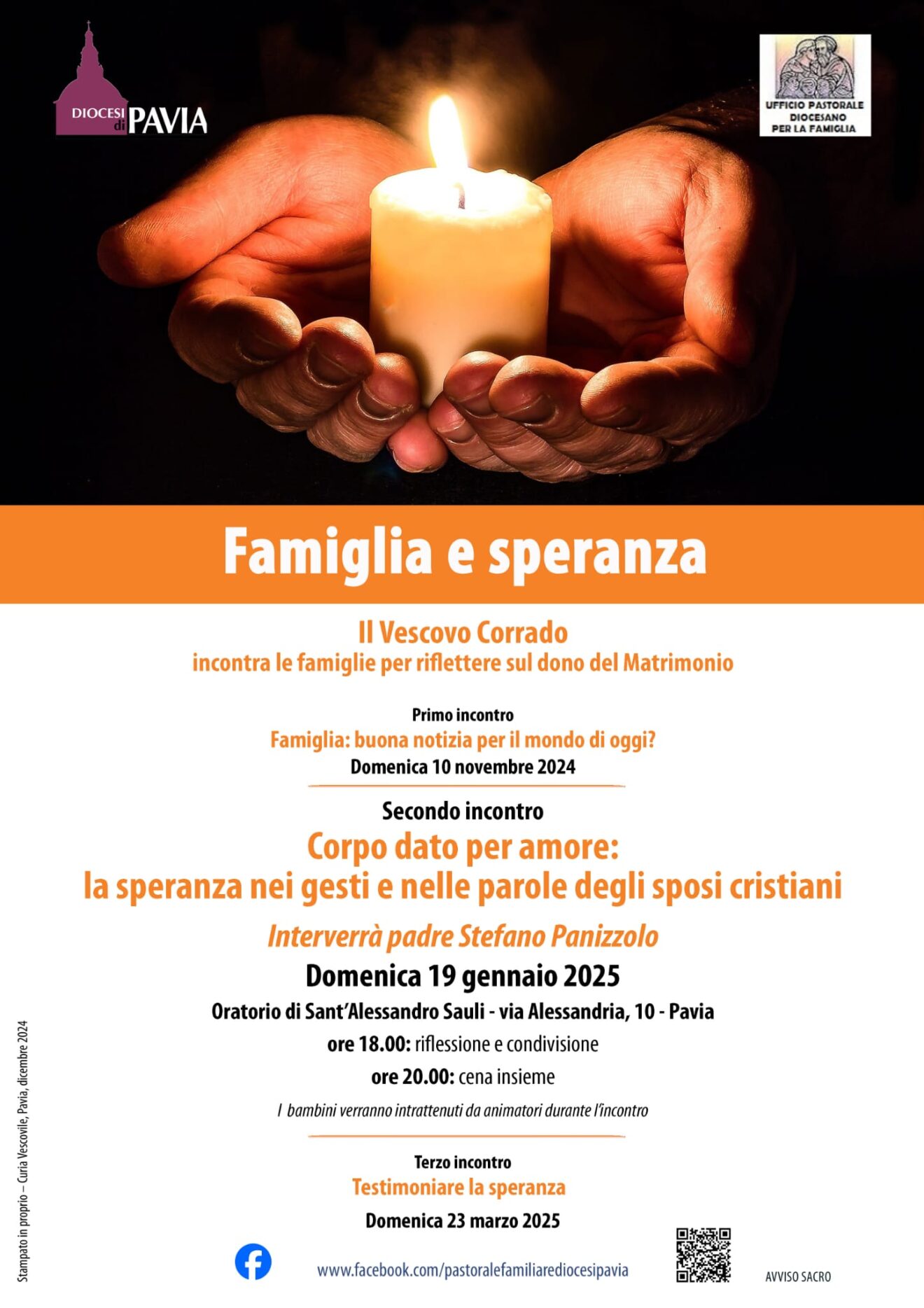 ＂Famiglia e speranza＂: prosegue il ciclo di incontri della Pastorale della Famiglia con in Vescovo Corrado