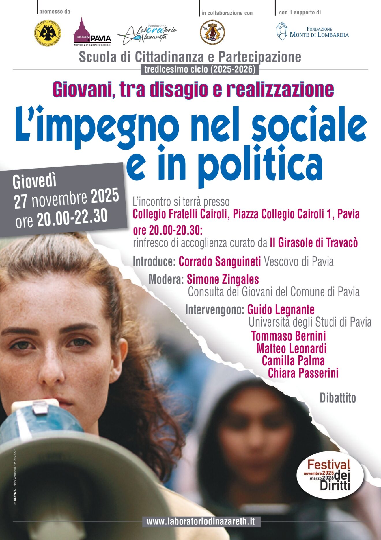 Giovani tra disagio e realizzazione: un nuovo incontro della Scuola di Cittadinanza e Partecipazione