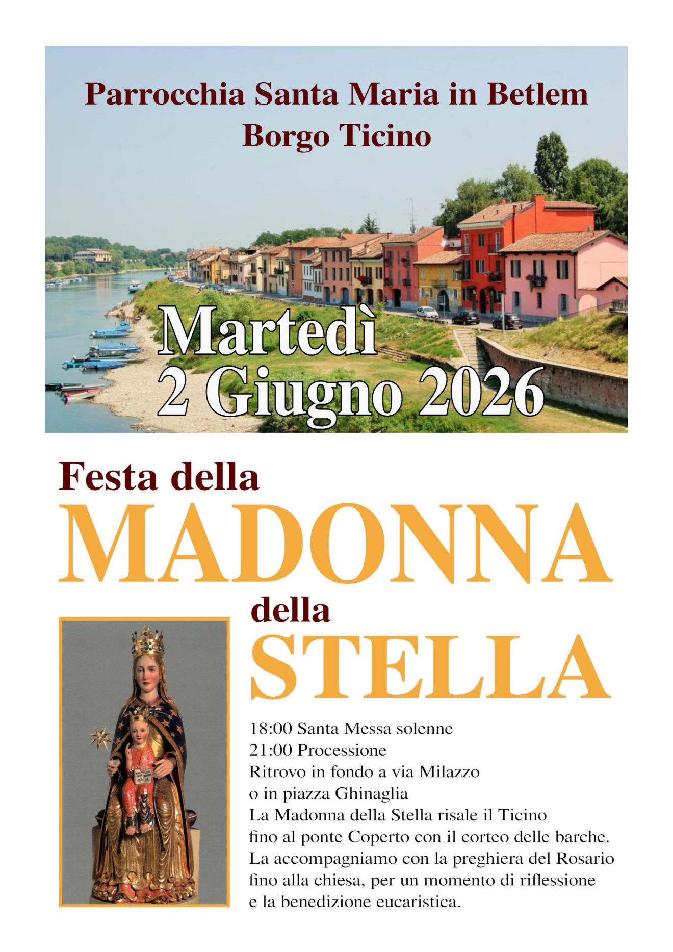 Borgo Ticino in festa per la Madonna della Stella: la secolare tradizione sul fiume e la processione in ＂barcè＂